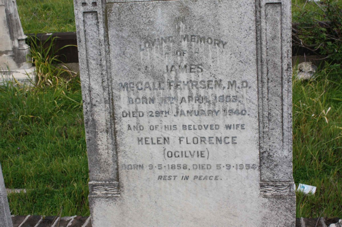 FEHRSEN James McCall 1853-1940 &amp; Helen Florence OGILVIE 1858-1954