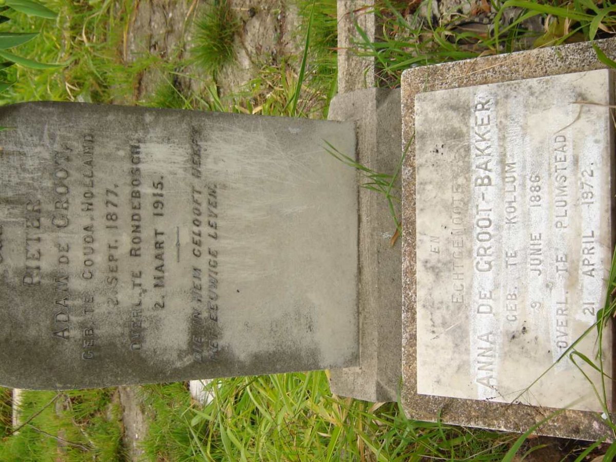 GROOT Pieter Adam, de 1877-1915 &amp; Anna BAKKER 1886-1972