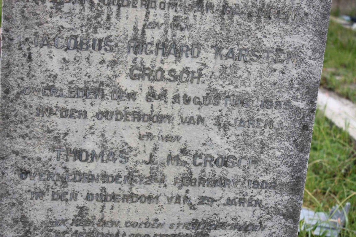 GROSCH Jacobus Richard Karsten -1885 :: GROSCH  Thomas J.M. -1902