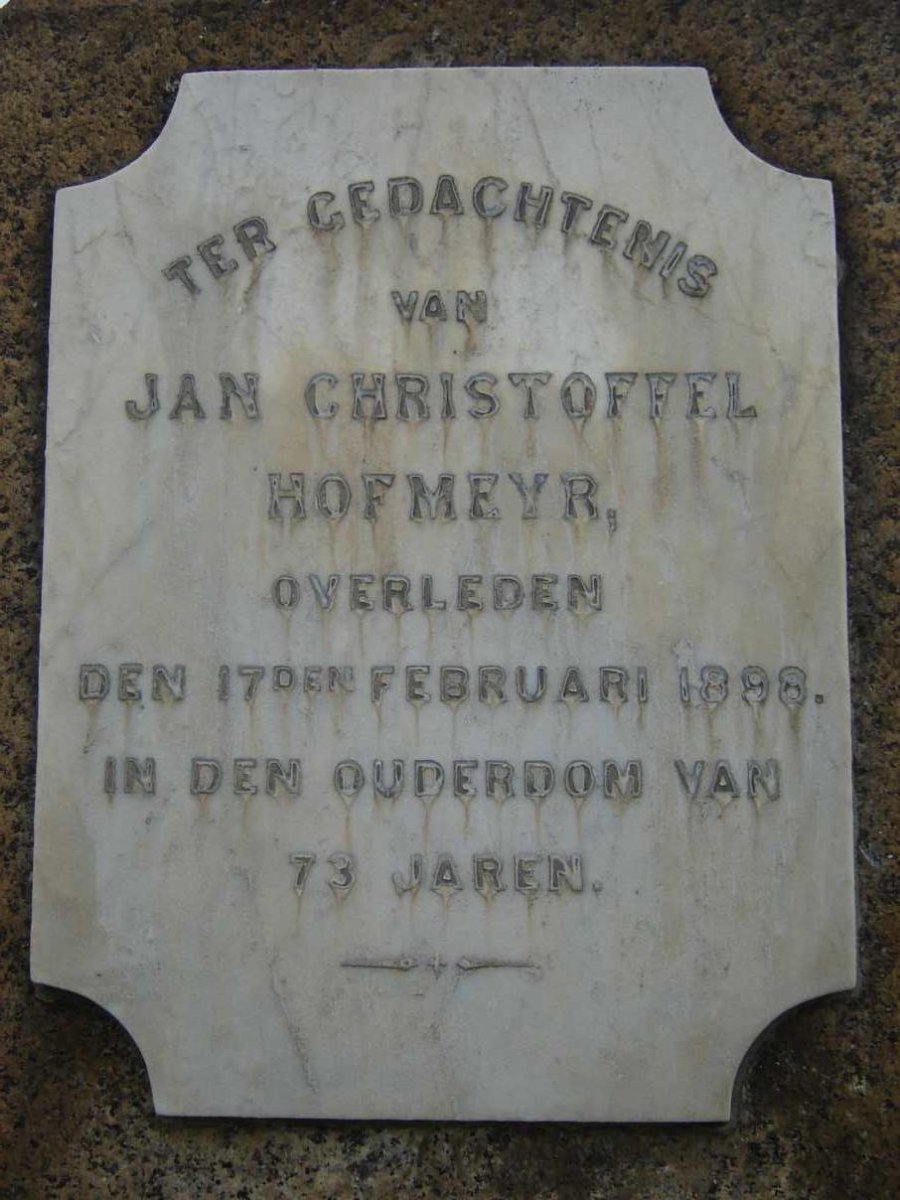 HOFMEYR Jan Christoffel -1898