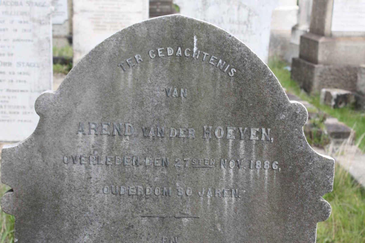 HOEVEN Arend, van der -1886