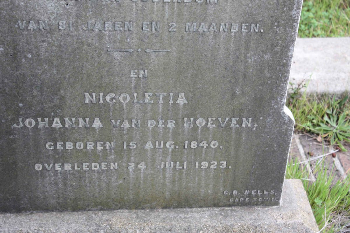HOEVEN Nicoletia Johanna, van der 1840-1923