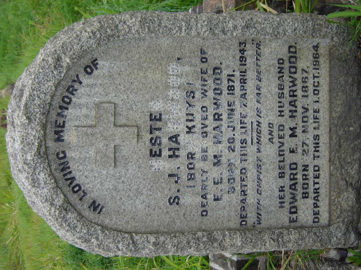 HARWOOD Edward E.M. 1867-1964 &amp; Hester S.J. KUYS 1871-1943