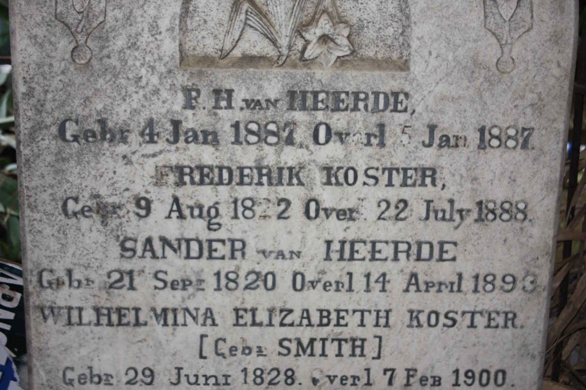 HEERDE F.H., van 1887-1887 :: KOSTER Frederik 1822-1888 &amp; Wilhelmina Elizabeth SMITH 1828-1900 :: HEERDE Sander, van 1820-18