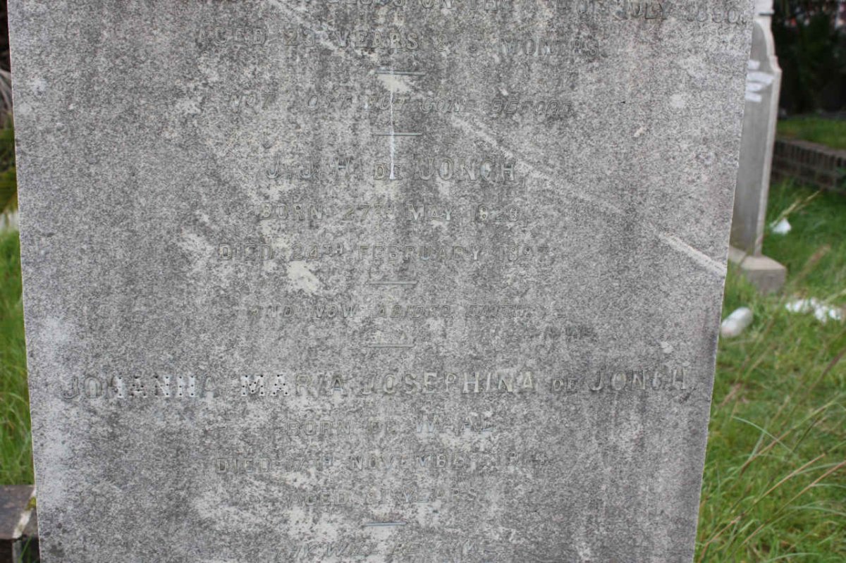 JONGH J.J.H. de 182[8]- 897 :: Johanna Maria Josephina de JONGH died 1914