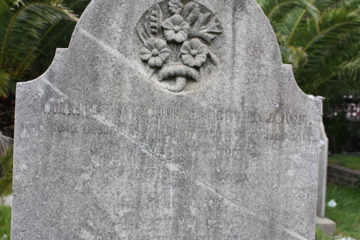 JONGH Johannes Jacobus Herbert de, died 1890
