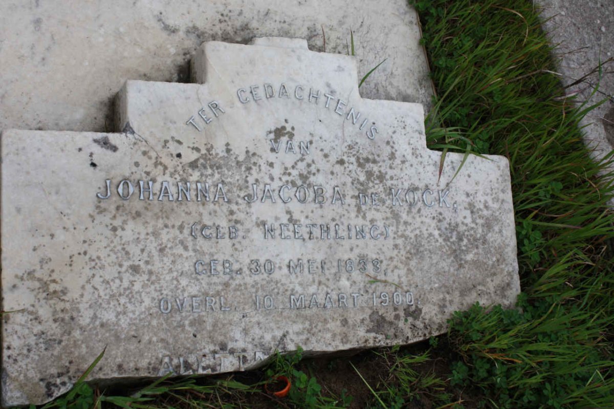 KOCK Johanna Jacoba, de nee NEETHLING 1833-1900