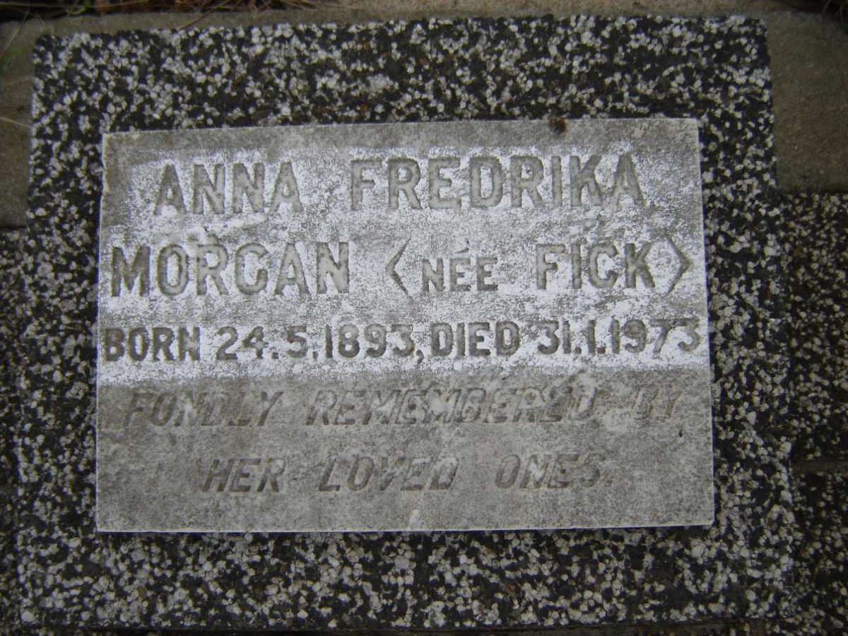 MORGAN Anna Fredrika nee FICK 1893-1973
