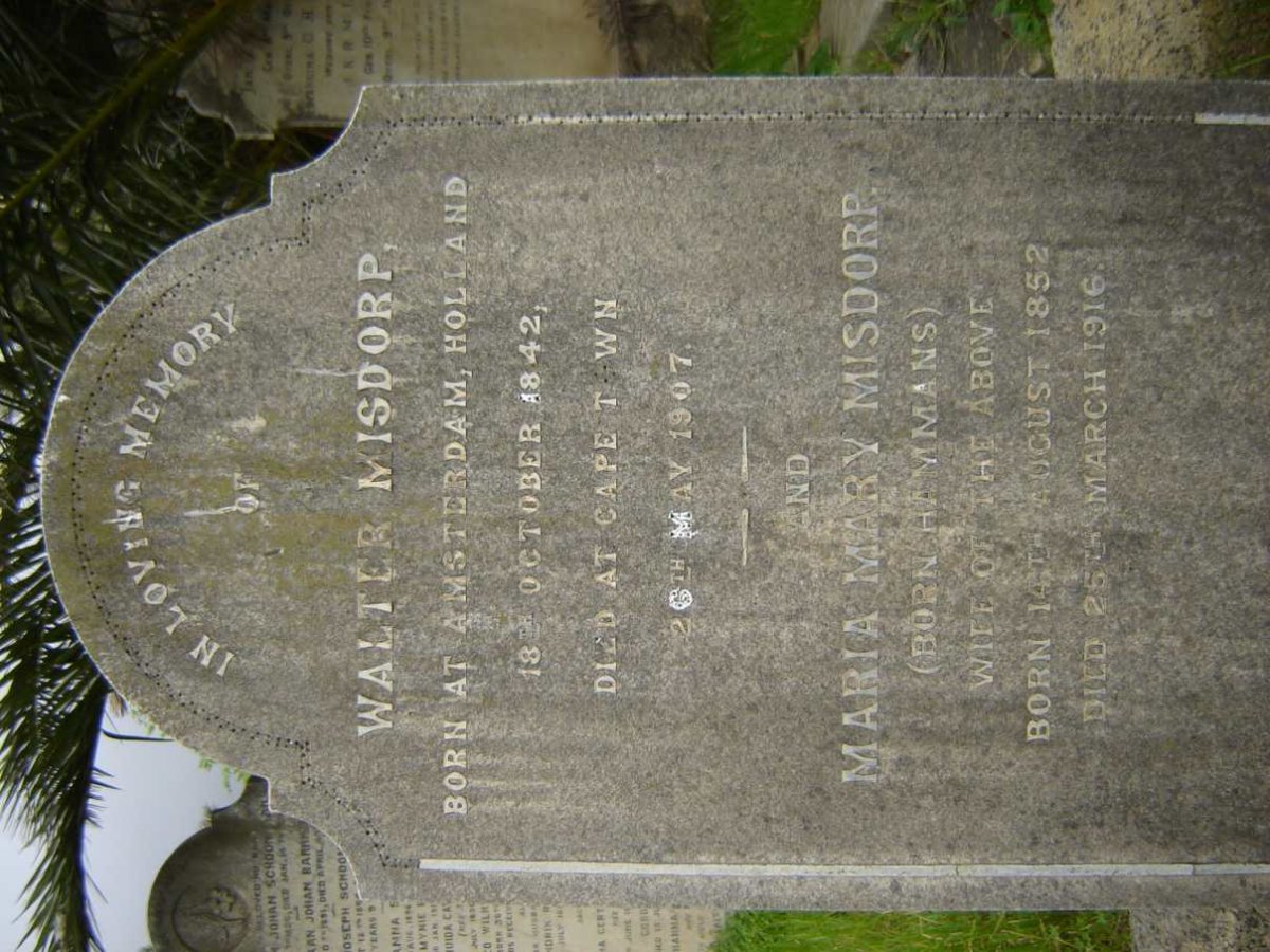 MISDORP Walter 1842-1907 MARIA Mary HAYMANS 1852-1916