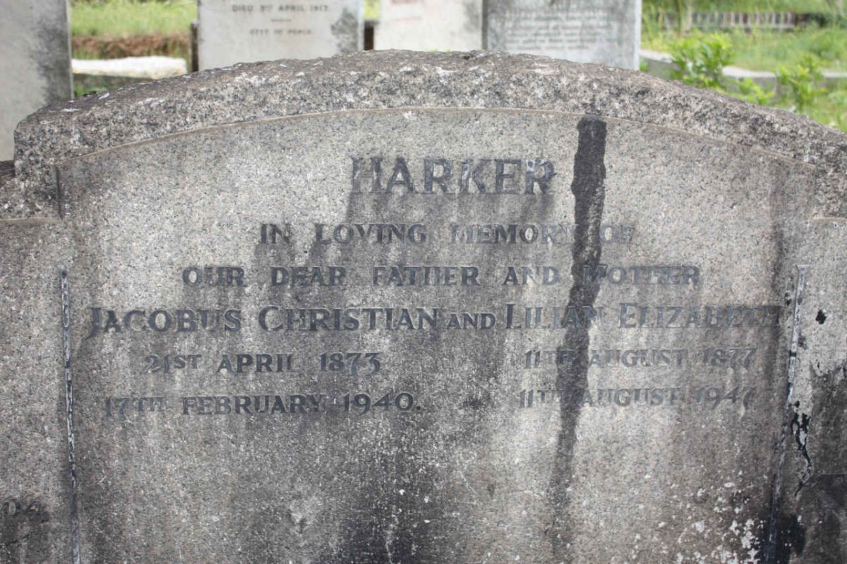 MARKER Jacobus Christian 1873-1940 &amp; Lilian Elizabeth 1877-1947