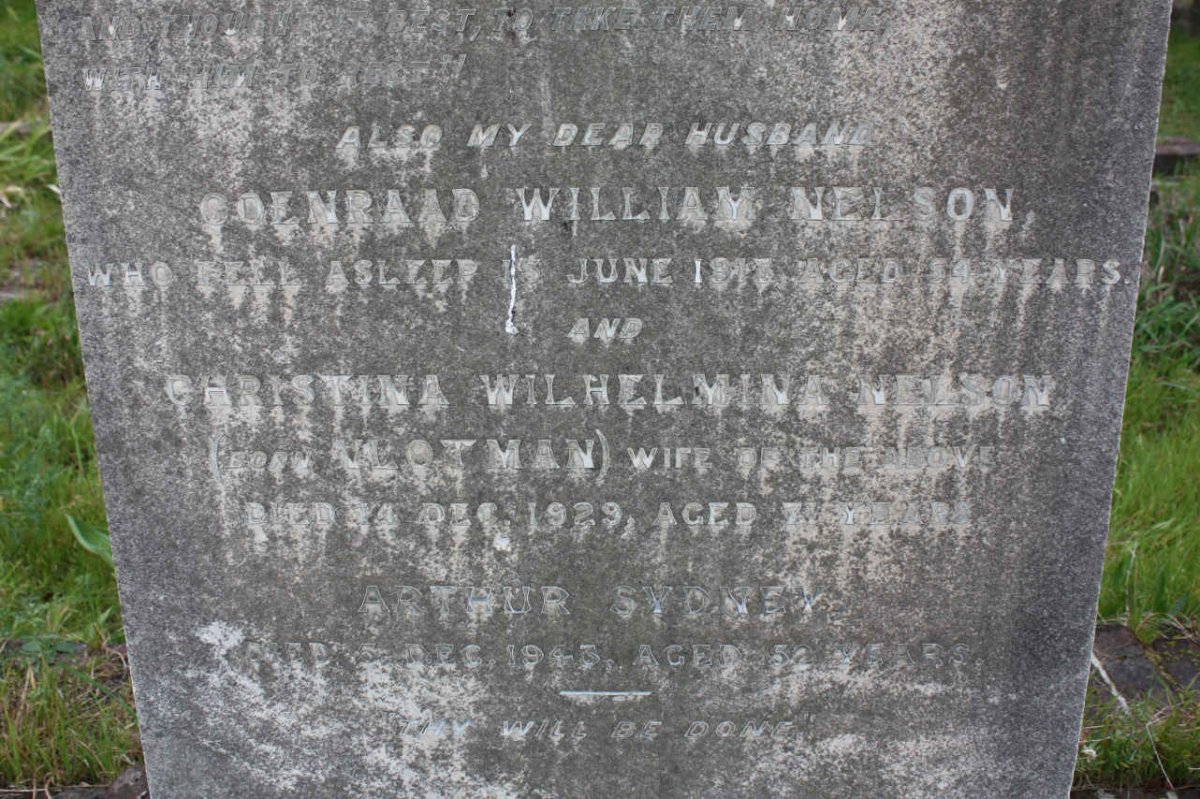 NELSON Coenraad William -1913 &amp; Christina Wilhelmina VLOTMAN -1929 :: NELSON Arthur Sydney -1943