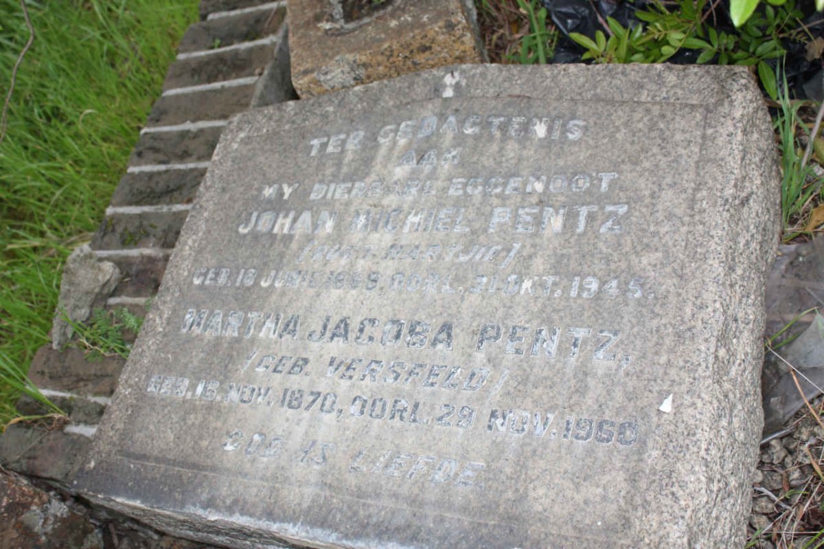 PENTZ Johan Michael 1869-1945 &amp; Martha Jacoba VERSFELD 1870-1960