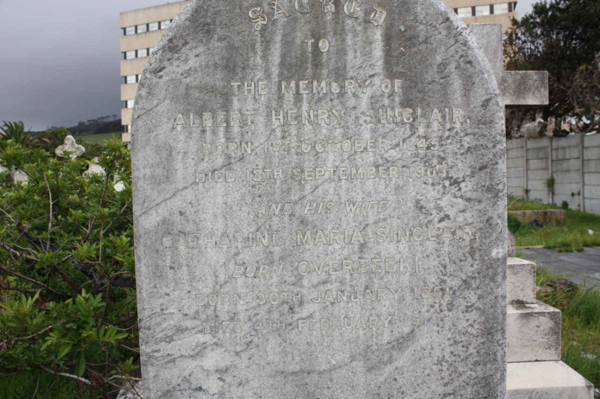 SINCLAIR Albert Henry 1845-1903 &amp; Catharine Maria OVERBEEK 1851-1919