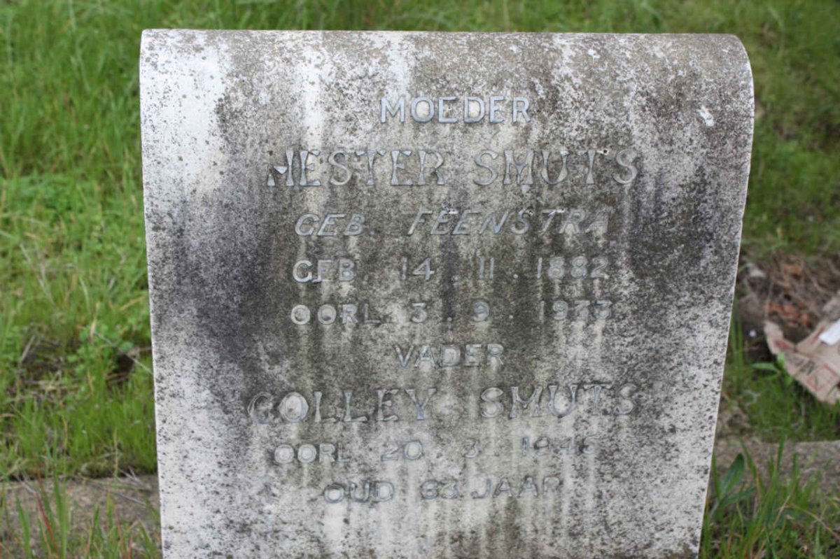 SMUTS Colley -1945 &amp; Hester FEENSTRA 1882-1933