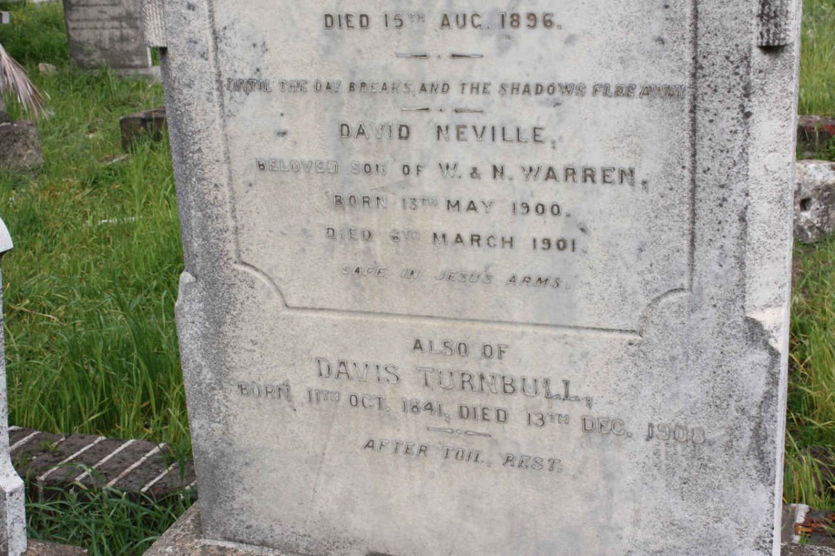 WARREN David Neville 1900-1901 :: TURNBULL Davis 1841-1908