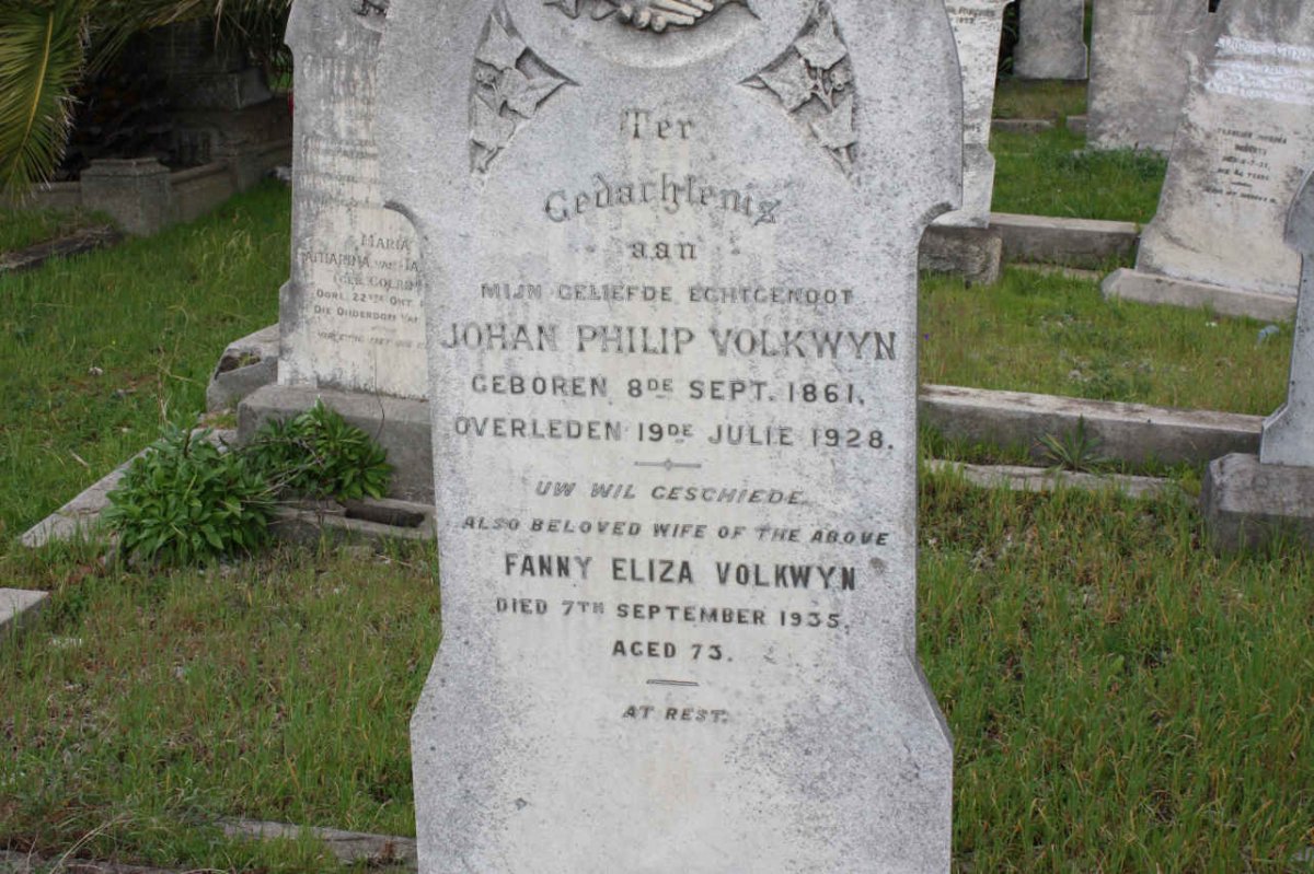 VOLKWYN Johan Philip 1861-1928 &amp; Fanny Eliza -1935