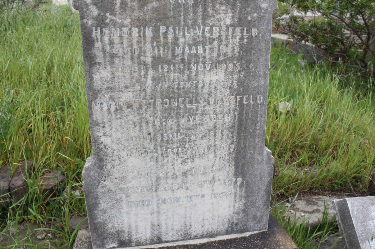 VERSVELD Hendrik Paul 18?9-1905 &amp; Maria Petronella MYBURGH -1919 :: NIXON Joseph 1870-1939