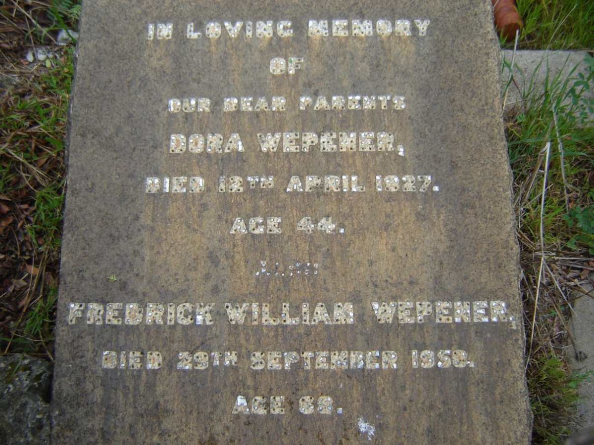 WEPENER Fredrick William -1950 &amp; Dora -1927