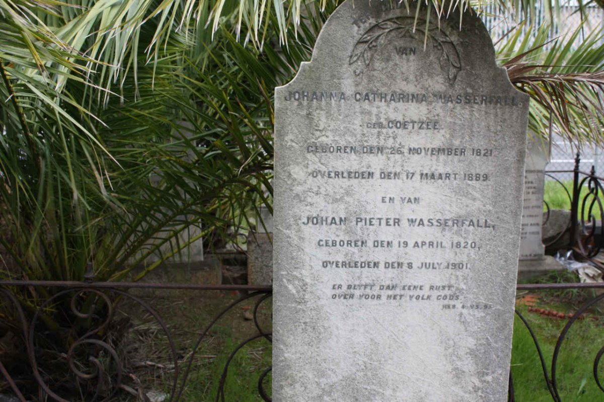WASSERFALL Johan Pieter 1820-1901 &amp; Johanna Catharina COETZEE 1821-1889