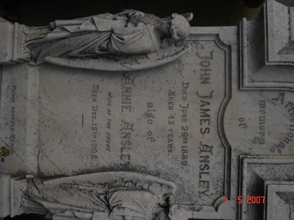 ANSLEY John James -1889 &amp; Annie -1903