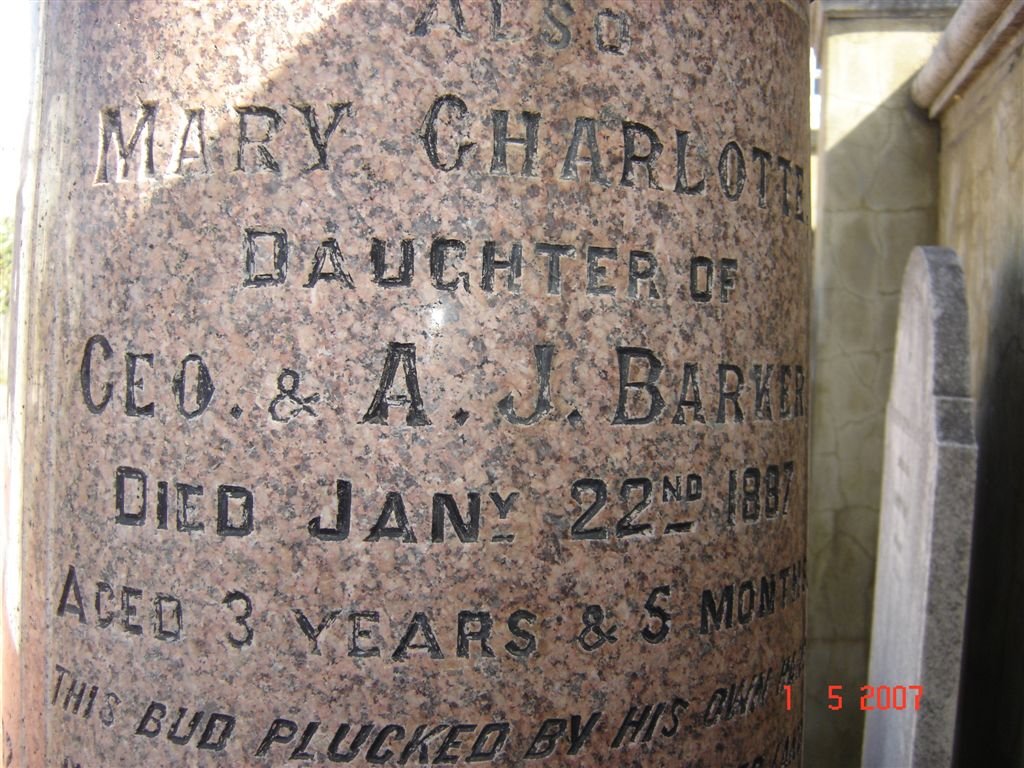 BARKER Mary Charlotte -1887
