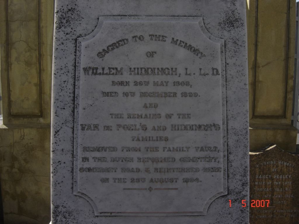 HIDDINGH Willem 1808-1899