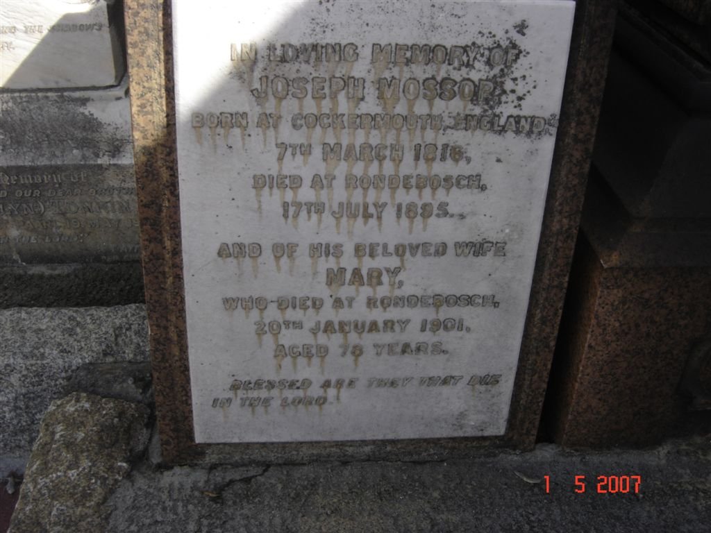 MOSSOP Joseph 1816-1895 &amp; Mary -1901