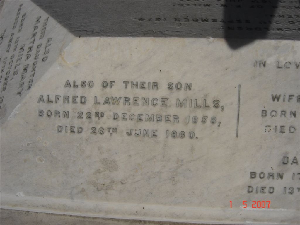 MILLS Alfred Lawrence 1858-1860