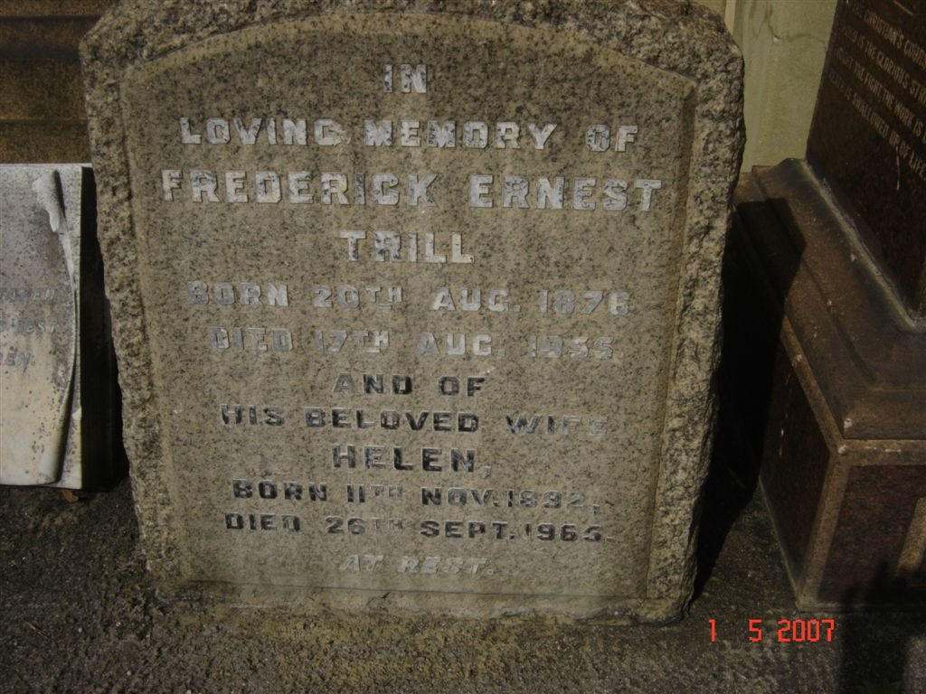 TRILL Frederick Ernest 1876-1955 &amp; Helen 1892-1965