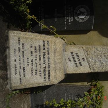 THOMAS John Henry 1883-1920 :: THOMAS Mary 1879-1881 :: THOMAS Martha -1930 :: THOMAS George 1885-1926