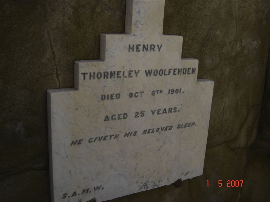 WOOLFENDEN Henry Thorneley -1901