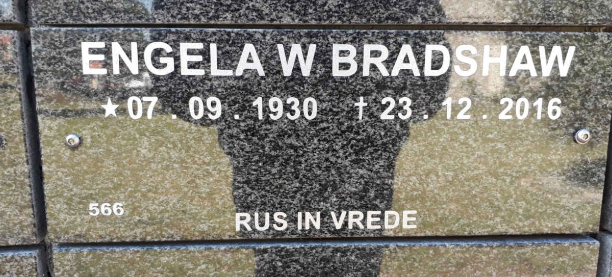 BRADSHAW Engela W. 1930-2016