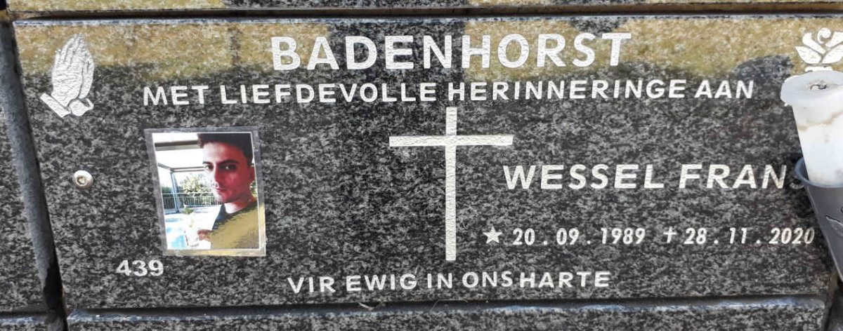 BADENHORST Wessel Frans 1989-2020