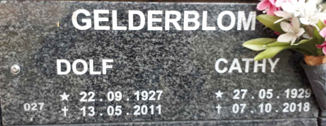 GELDERBLOM Dolf 1927-2011 &amp; Cathy 1929-2018