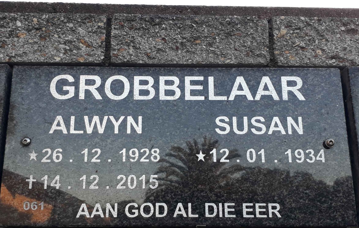 GROBBELAAR Alwyn 1928-2015 &amp; Susan 1934-