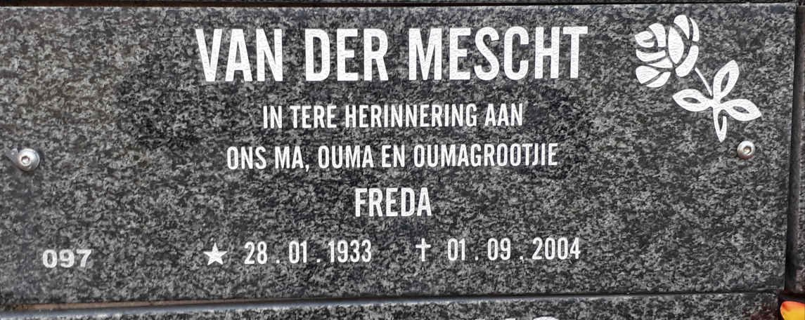 MESCHT Freda, van der 1933-2004