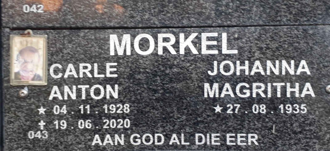 MORKEL Carle Anton 1928-2020 &amp; Johanna Magritha 1935-