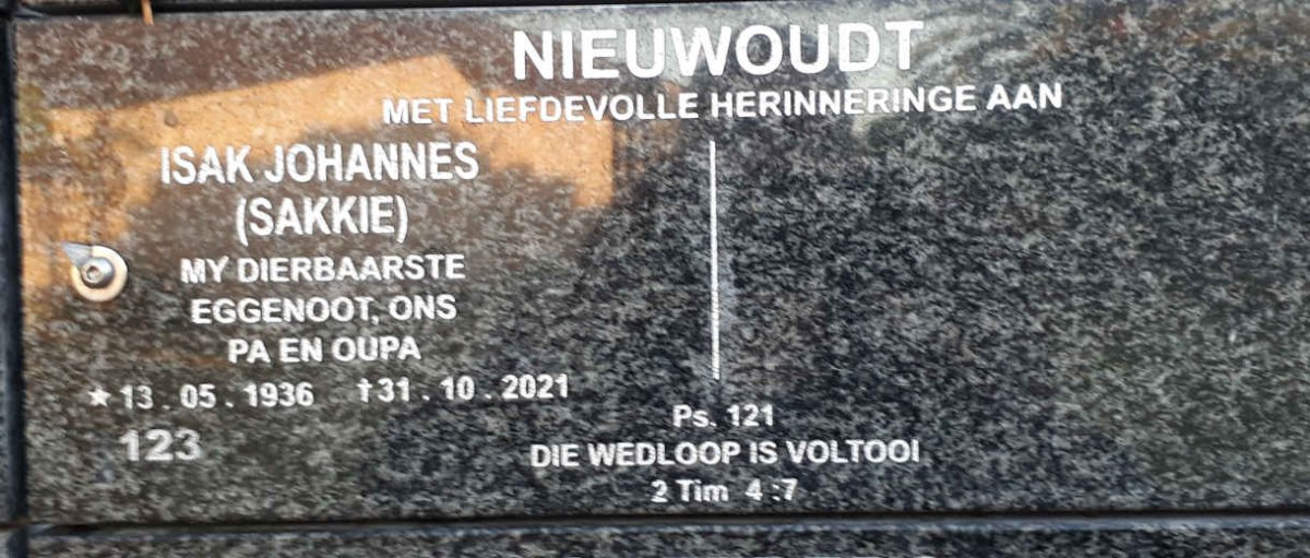 NIEUWOUDT Isak Johannes 1936-2021