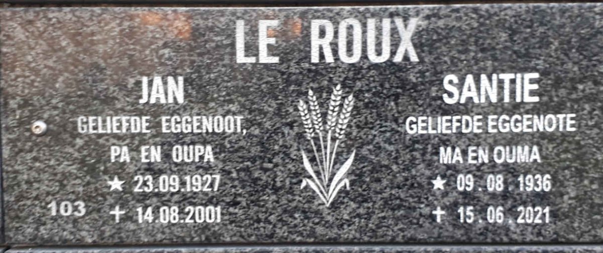 ROUX Jan, le 1927-2001 &amp; Santie 1936-2021