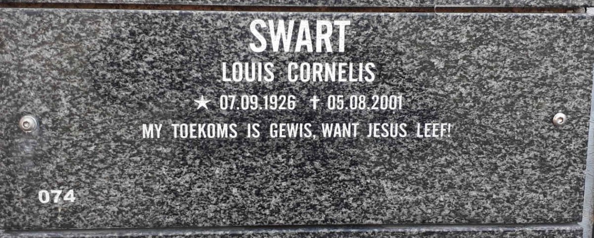 SWART Louis Cornelis 1926-2001