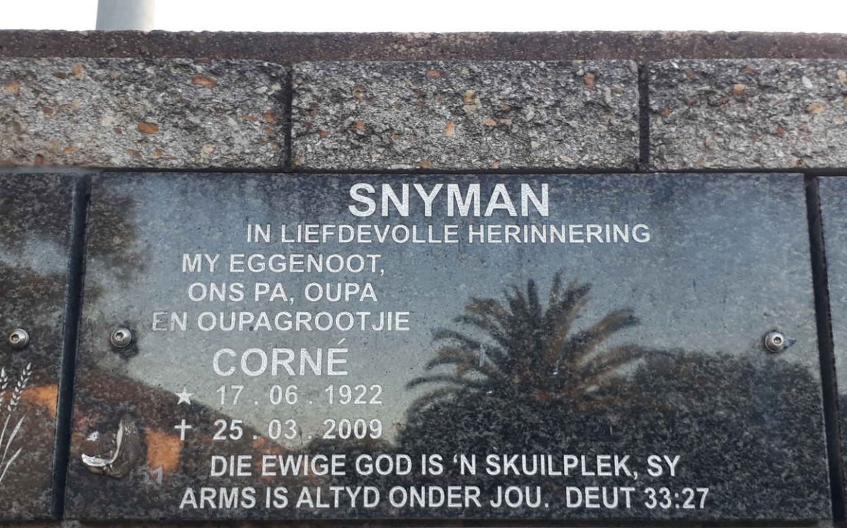 SNYMAN Corne 1922-2009