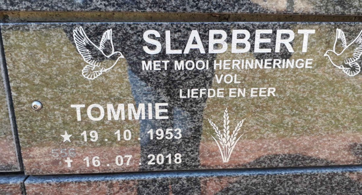 SLABBERT Tommie 1953-2018