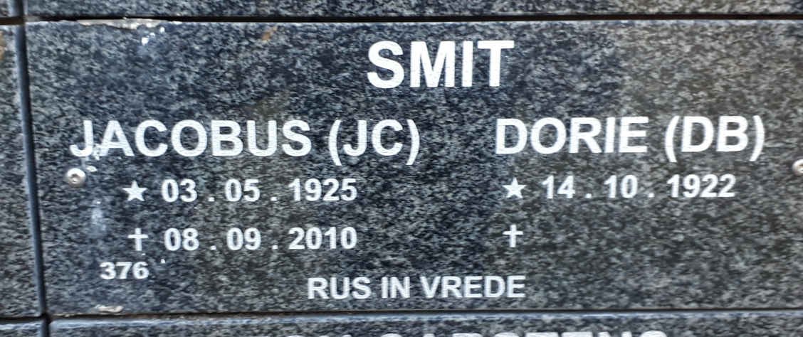 SMIT J.C. 1925-2010 &amp; D.B. 1922-