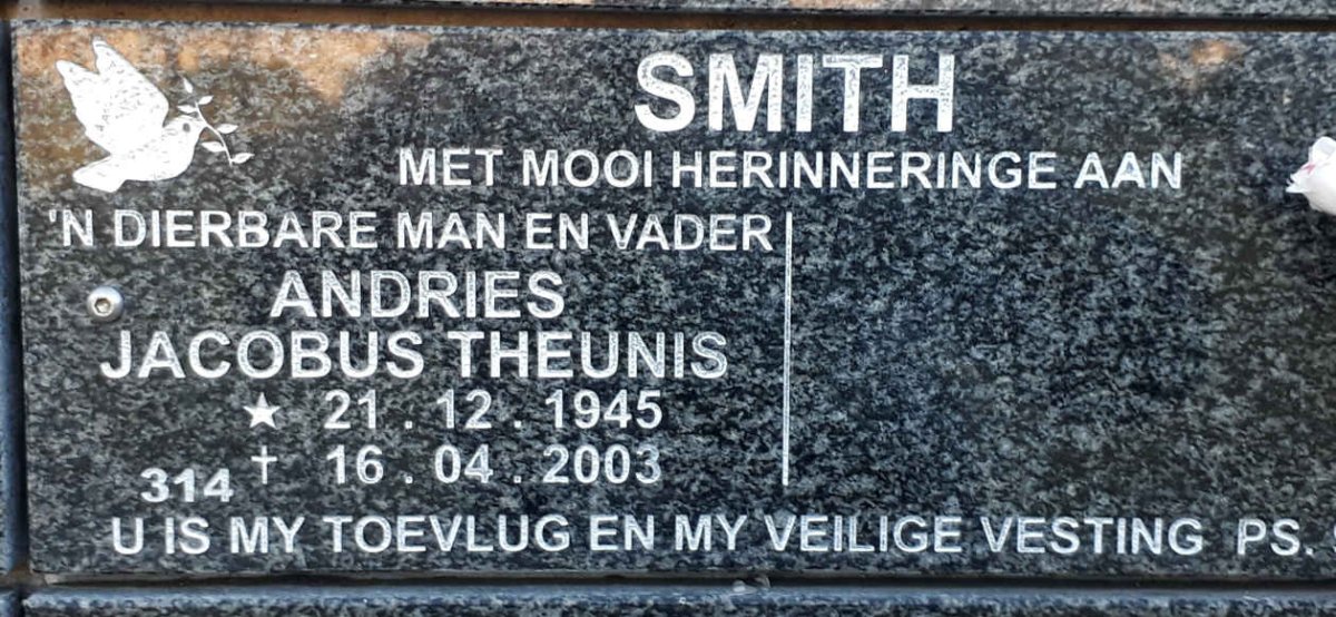 SMITH Andries Jacobus Theunis 1945-2003