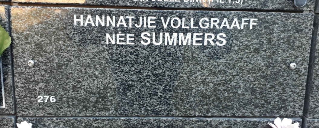 VOLLGRAAFF Hannatjie nee SUMMERS