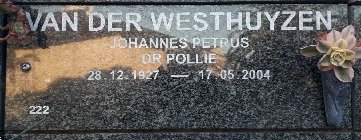 WESTHUYZEN Johannes Petrus, van der 1927-2004