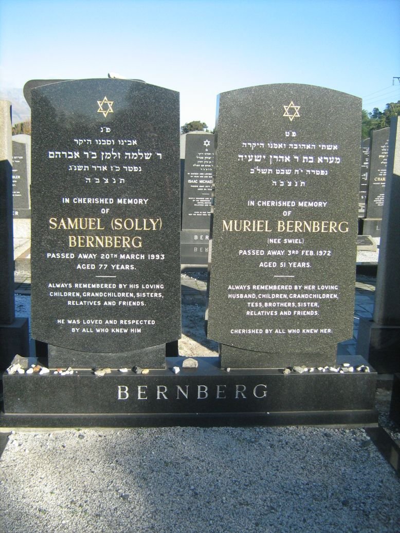 BERNBERG Samuel -1993 &amp; Muriel SWIEL -1972