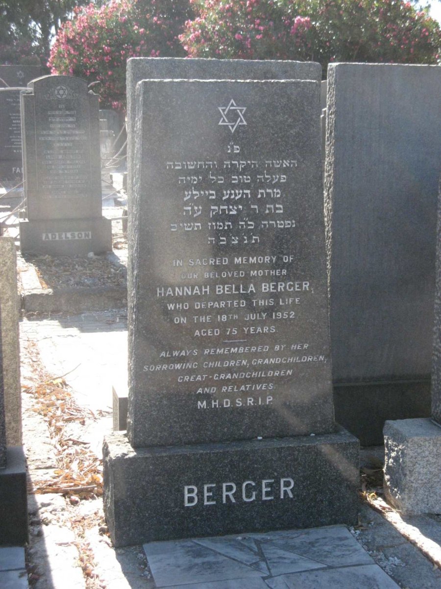 BERGER Hannah Bella -1952
