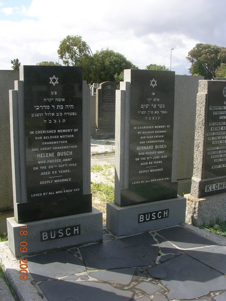 BUSCH Bernard -1958 &amp; Helene -1992