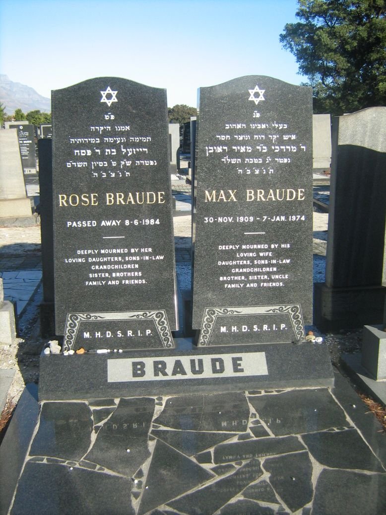 BRAUDE Max 1909-1974 &amp; Rose -1984